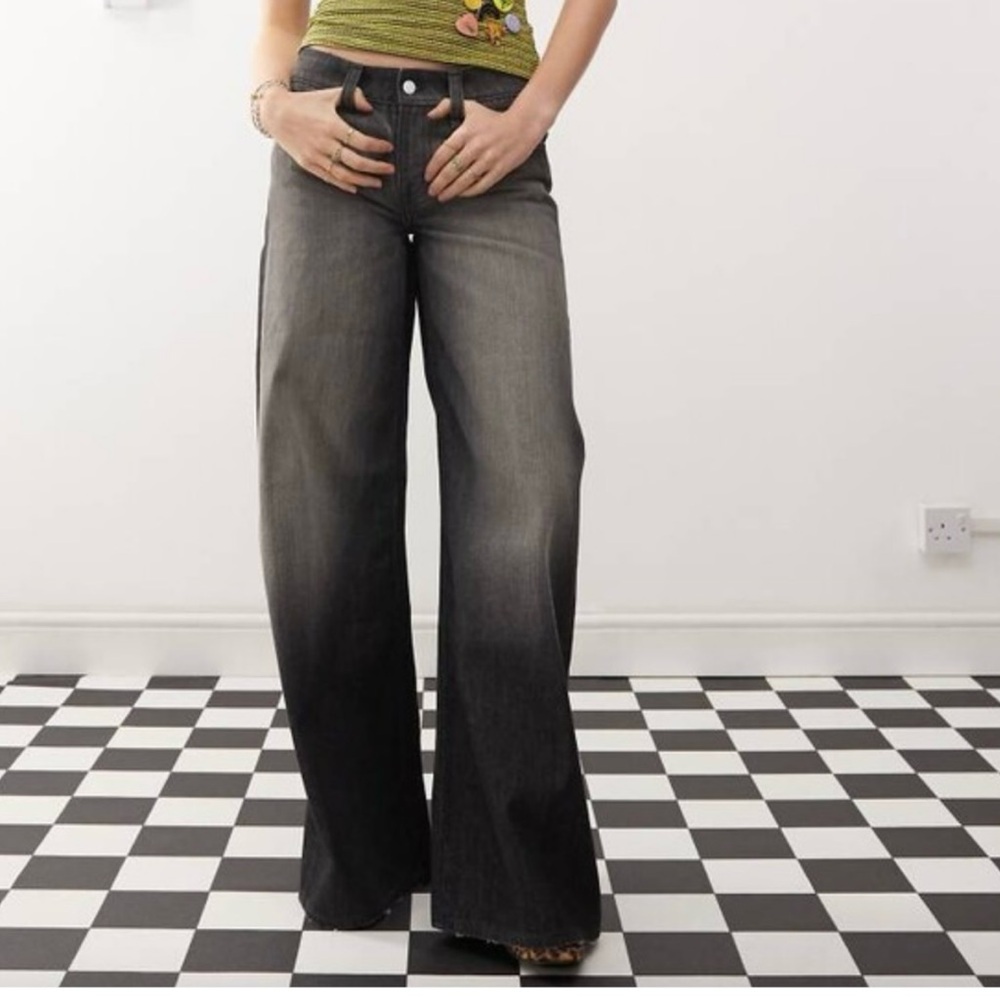 NWOT Cheap Monday Black Wide-Leg Jeans